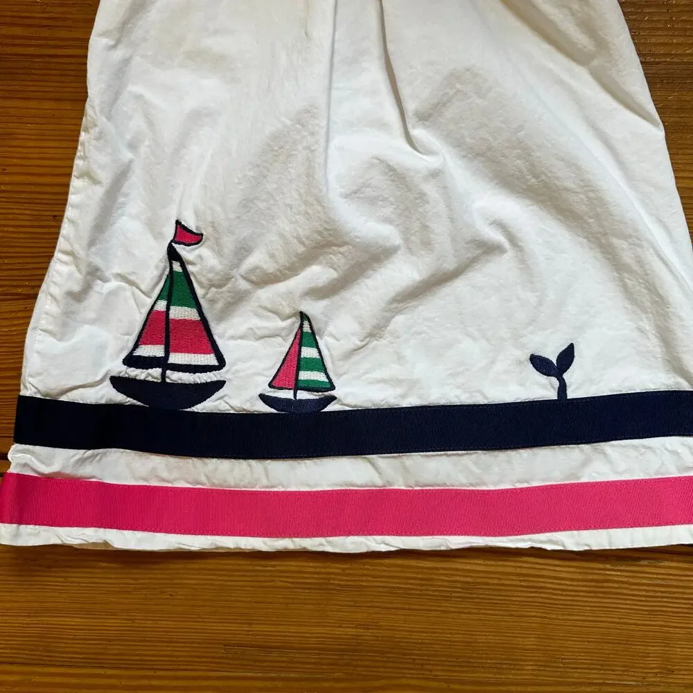 Gymboree white sailboat scallop collar dress‎ SIZE 12-18M